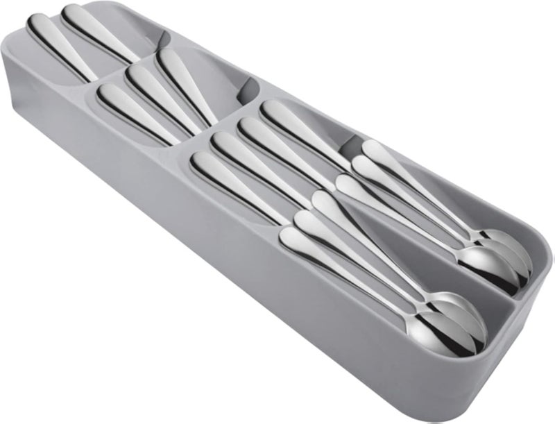 Kitchen Drawer Organizer, Flatware Organizer Compact Cutlery Organizer in Drawer, Drawer Store Tray for Cutlery Fork Spoon, Silverware Organizer Partition Storage Box
